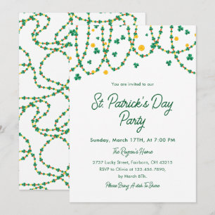 Eleganter moderner Shamrock-Klee St. Patrick's Day Einladung