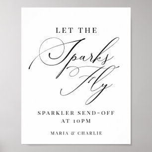 Eleganter moderner Sparkler abschicken Hochzeitsze Poster