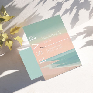 Eleganter moderner Strand RSVP Karte