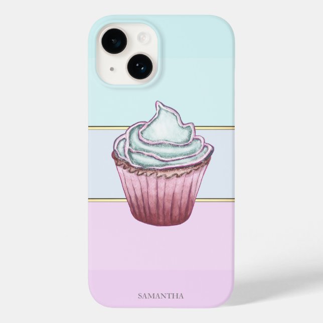 Eleganter, moderner Streifen, Kuchen Case-Mate iPhone Hülle (Rückseite)