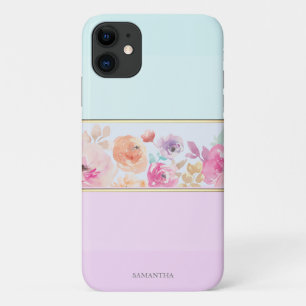 Eleganter moderner Streifen,Ombre,Blume -Personali Case-Mate iPhone Hülle