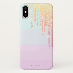 Eleganter, moderner Streifen,Ombre Glitzer Tropfen Case-Mate iPhone Hülle