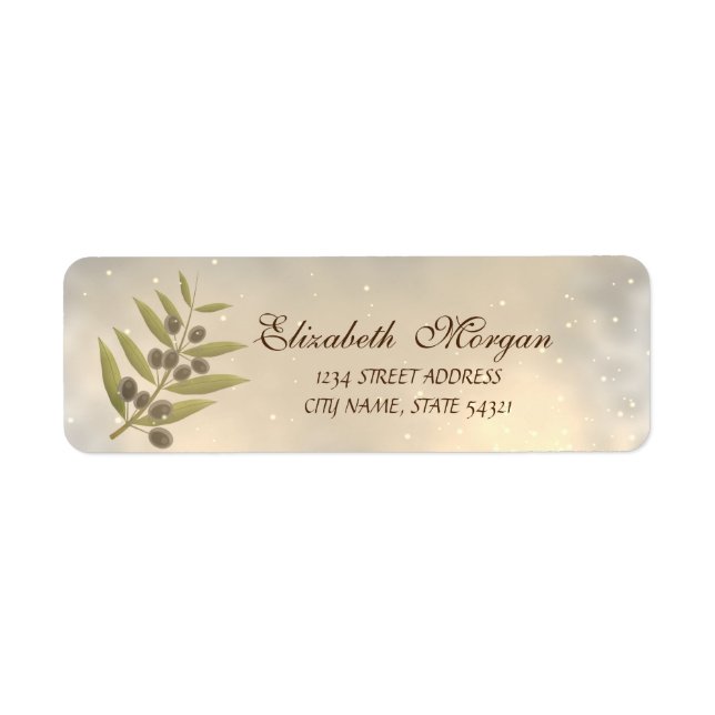 Eleganter Moderner Süßer Olivenzweig Adresse (Vorne)