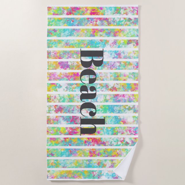 Eleganter moderner Text in arktischer Aquarellfarb Strandtuch (Vorderseite)