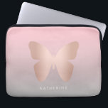 Eleganter moderner, trendiger Goldbutterling aus R Laptopschutzhülle<br><div class="desc">Schönes Schmetterlingdesign in Imitaten Rose Gold,  Rosa & Grau.</div>