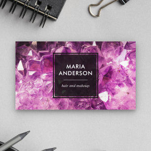 Eleganter moderner violetter Amethyst-Edelstein Visitenkarte