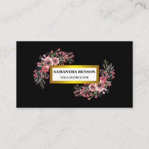 Eleganter moderner Wasserfarben-Illustrationsyoga Visitenkarte