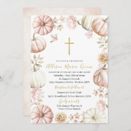 Eleganter moderner Wasserfarben Pink Floral Pumpki Einladung