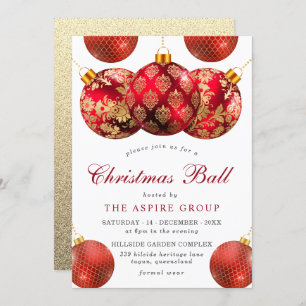 Eleganter moderner Weihnachtsball oder Party Einladung