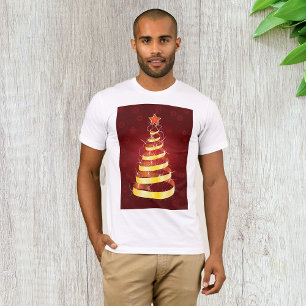 Eleganter moderner Weihnachtsbaum mit goldenem Ban T-Shirt