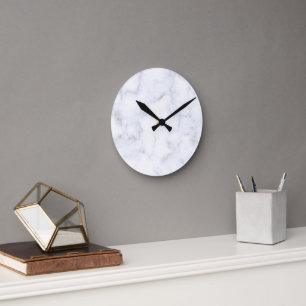 Eleganter moderner weißer Marmor Runde Wanduhr