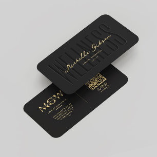 Eleganter moderner Wellness Coach Monogram Black G Visitenkarte