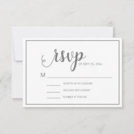 Eleganter, moderner White Gray Wedding RSVP