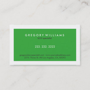 Eleganter moderner White & Green SEO-Spezialist Visitenkarte