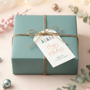 Eleganter, moderner Winter Happy Holidays Geschenkanhänger