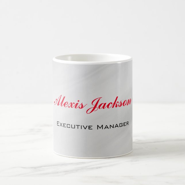 Eleganter moderner zeitgenössischer Stil Grau Rot Kaffeetasse (Mittel)