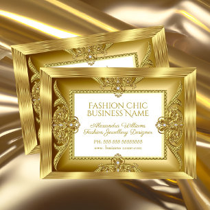 Eleganter Modeschmuckdesigner Gold-Edelsteine Visitenkarte