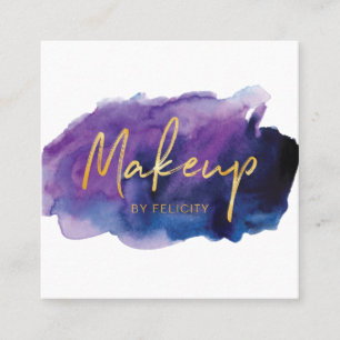 Eleganter modischer Aquarell-Wäsche-Maskenbildner Quadratische Visitenkarte