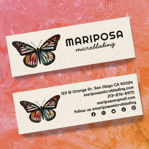 Eleganter Monarch Butterfly Schönheitssalon Mini Visitenkarte