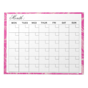 Eleganter Monatskalender-Planer Notizblock