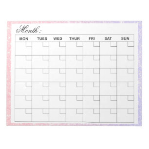 Eleganter Monatskalender-Planer Notizblock
