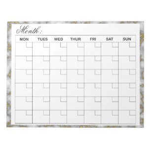Eleganter Monatskalender-Planer Notizblock