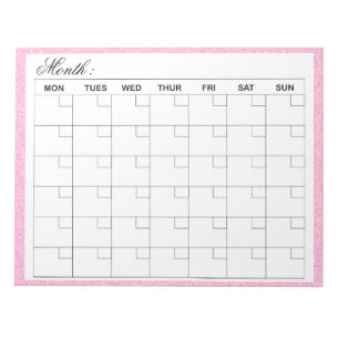 Eleganter Monatskalender-Planer Notizblock