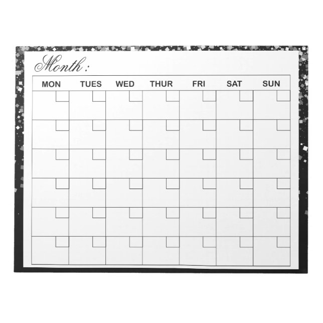 Eleganter Monatskalender-Planer Notizblock (Vorderseite)