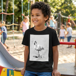 Eleganter monochromer Flamingo in Aquarell T-Shirt