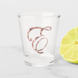 Eleganter Monogram Letter E Rose Gold Chic Schnapsglas