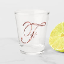 Eleganter Monogram Letter F Rose Gold Chic