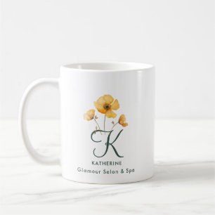 Eleganter Monogram Signature Garden Glamour Salon Kaffeetasse