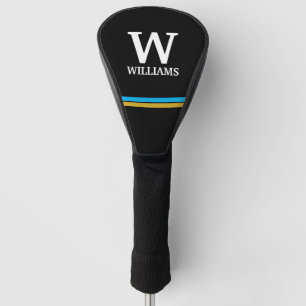 Eleganter Monogramm-Anfangsname personalisiert Golf Headcover