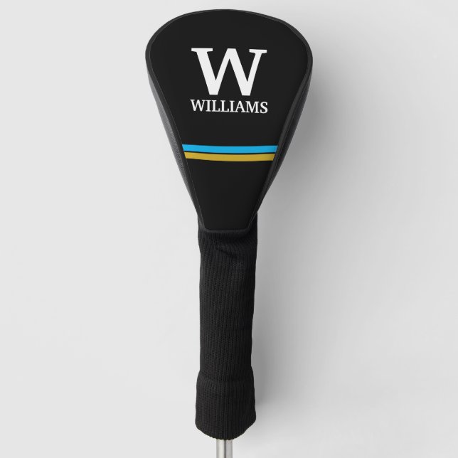Eleganter Monogramm-Anfangsname personalisiert Golf Headcover (Vorderseite)
