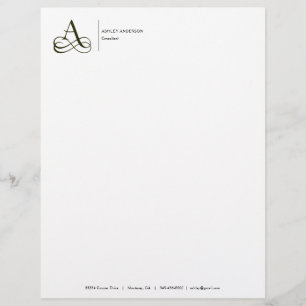 Eleganter Monogramm-Briefkopf "A" Briefbogen