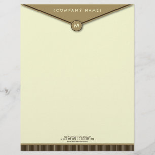 Eleganter Monogramm-Briefkopf des Umschlag-(Mokka) Briefkopf