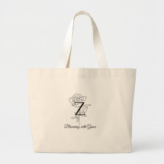 Eleganter Monogramm-Buchstabe Z Rosen-Blumen "Erbl Jumbo Stoffbeutel