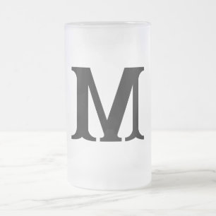 Eleganter Monogramm-Frosted-Bierkrug Mattglas Bierglas