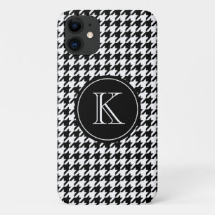 Eleganter Monogramm-Hahnentrittmustermuster iPhone 11 Hülle