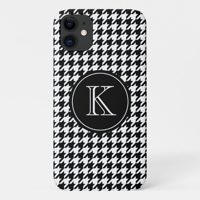 Eleganter Monogramm-Hahnentrittmustermuster iPhone Case-Mate iPhone Hülle (Rückseite)