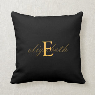 Eleganter Monogramm-Initialen-Gurt - schwarzes Kissen