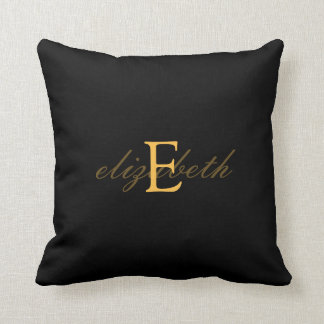 Eleganter Monogramm-Initialen-Gurt - schwarzes Kissen