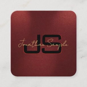 Eleganter Monogramm-Initials-Gold-Farbtext Quadratische Visitenkarte