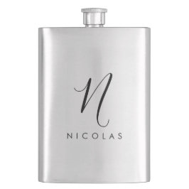 Eleganter Monogramm-Klassiker Flachmann