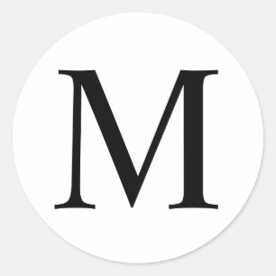 Eleganter Monogramm Klassischer Rundaufkleber Runder Aufkleber