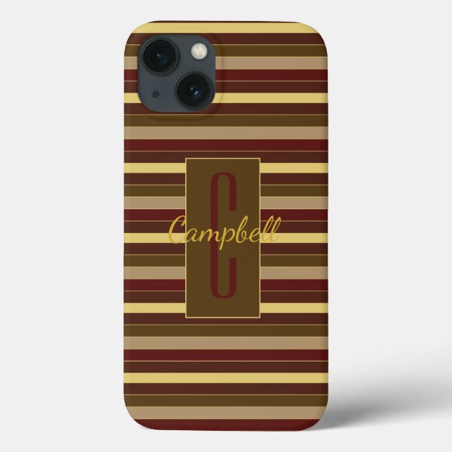 ELEGANTER MONOGRAMM MASKULINE HORIZONTALER BROWSTR Case-Mate iPhone HÜLLE (Rückseite)