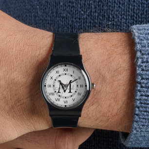eleganter monogramm minimalistischer Silicone Stra Armbanduhr