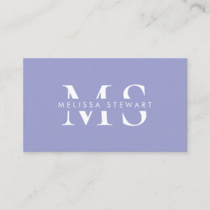 Eleganter monogramm moderner Lavendel beruflich Visitenkarte