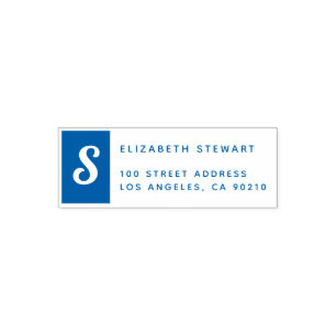 Eleganter Monogramm-Rücksendeadress-Stempel mit Se Permastempel