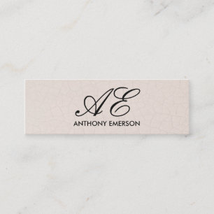 Eleganter Monogramm-Skript zeitgenössischer Hinter Mini Visitenkarte